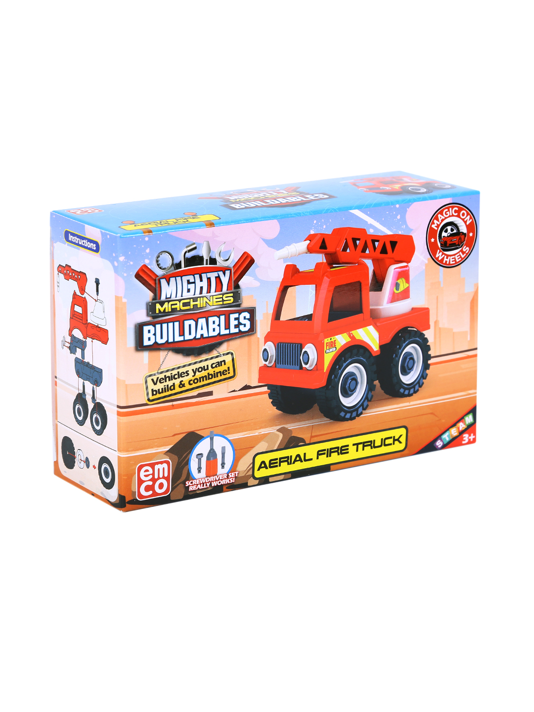 Mighty Machines Buildables-Aerial Fire Truck For Kids 3 Years and Above